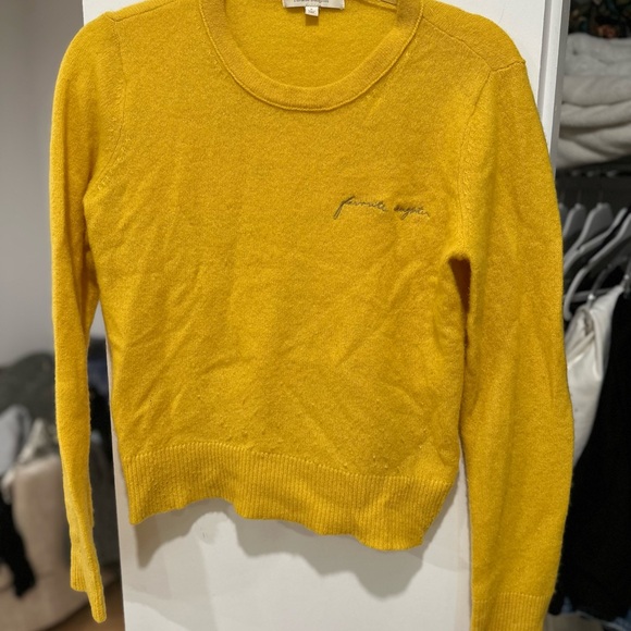 Favorite Daughter Cashmere Crewneck Yellow Sweater - Picture 4 of 8